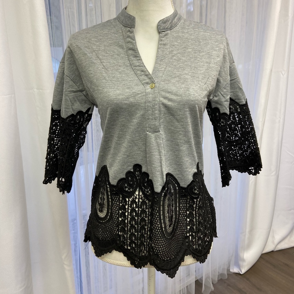 Gray & Black top